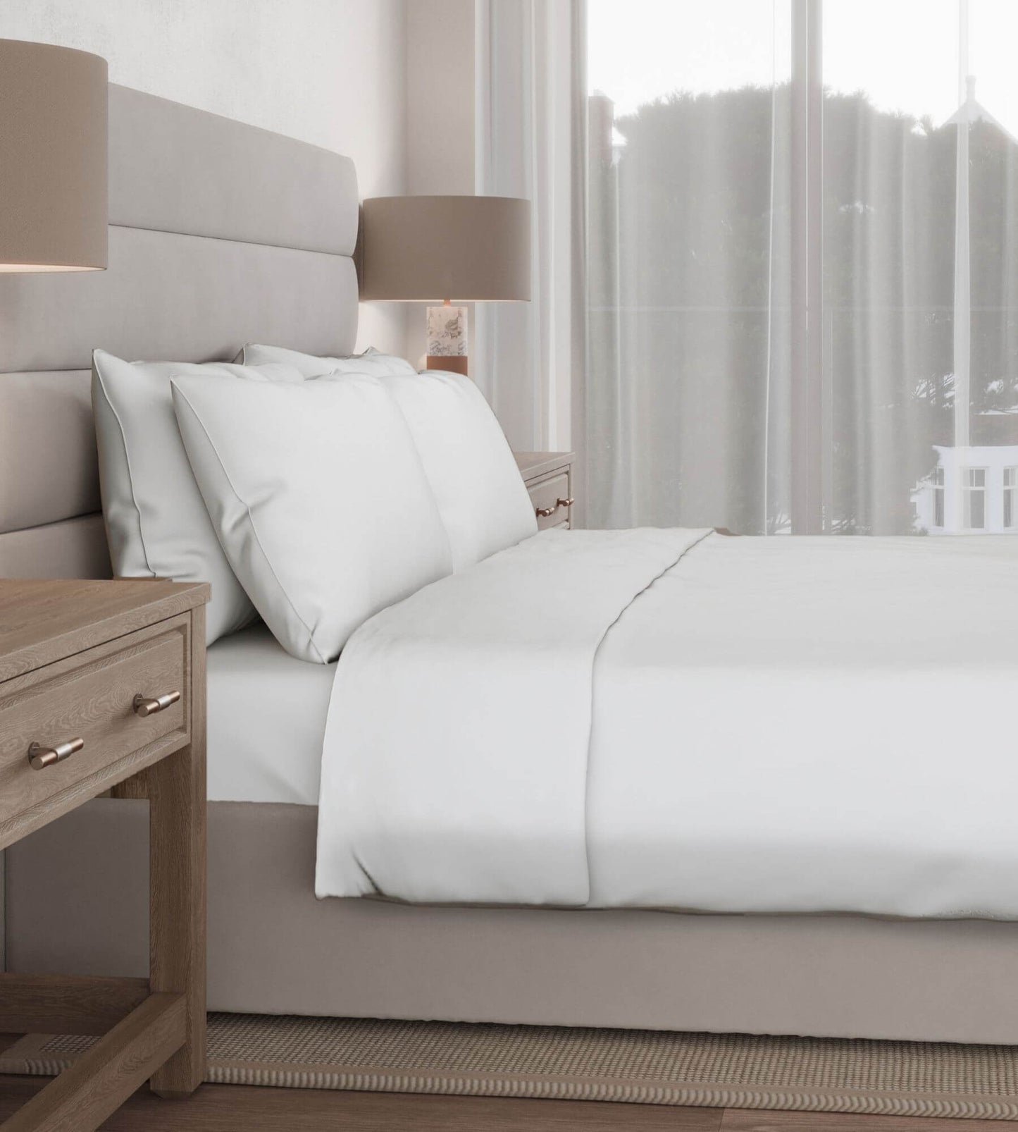 Luxury White Bamboo Bedding Set